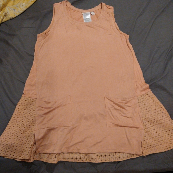LOGO Flowy Tunic Top with Pockets